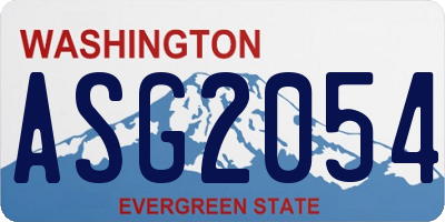 WA license plate ASG2054