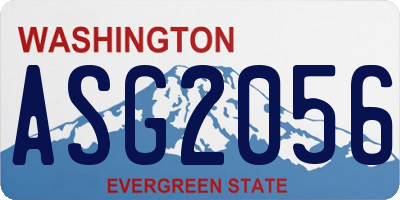 WA license plate ASG2056