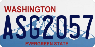 WA license plate ASG2057