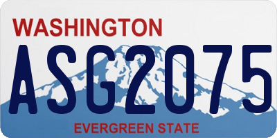 WA license plate ASG2075