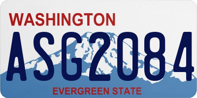 WA license plate ASG2084