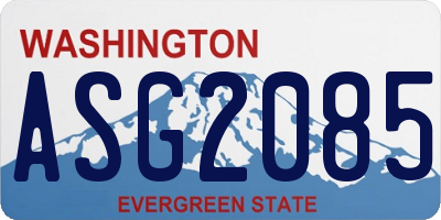 WA license plate ASG2085
