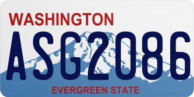 WA license plate ASG2086