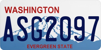 WA license plate ASG2097