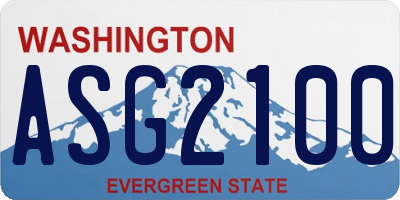 WA license plate ASG2100