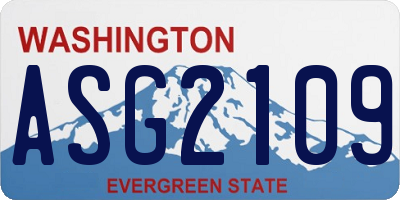 WA license plate ASG2109