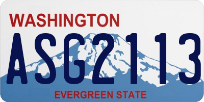 WA license plate ASG2113