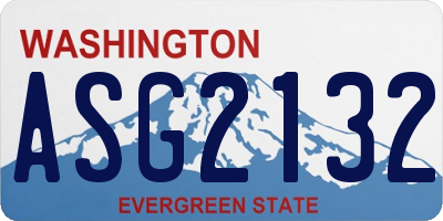WA license plate ASG2132