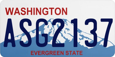 WA license plate ASG2137