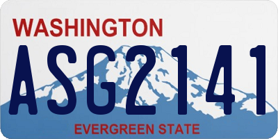 WA license plate ASG2141