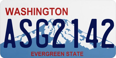 WA license plate ASG2142