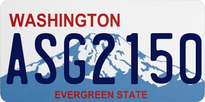 WA license plate ASG2150