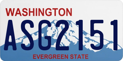 WA license plate ASG2151