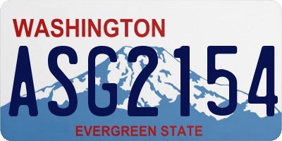 WA license plate ASG2154