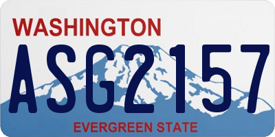 WA license plate ASG2157