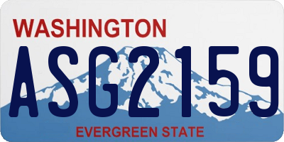 WA license plate ASG2159