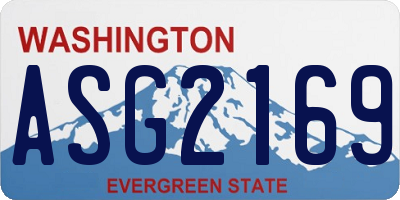 WA license plate ASG2169