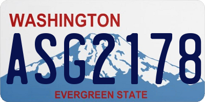 WA license plate ASG2178