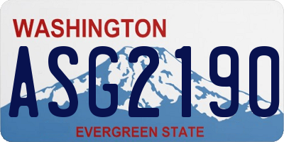 WA license plate ASG2190