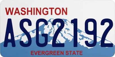 WA license plate ASG2192
