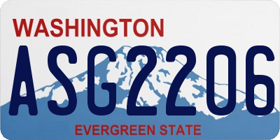 WA license plate ASG2206