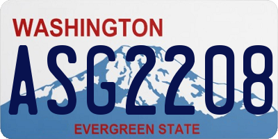 WA license plate ASG2208