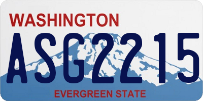 WA license plate ASG2215
