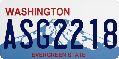 WA license plate ASG2218
