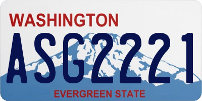 WA license plate ASG2221