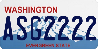 WA license plate ASG2222