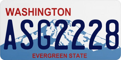 WA license plate ASG2228