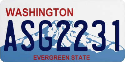 WA license plate ASG2231
