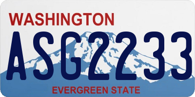 WA license plate ASG2233