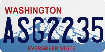 WA license plate ASG2235