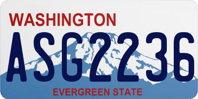 WA license plate ASG2236