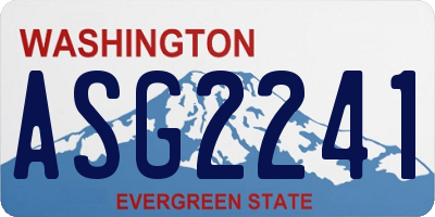 WA license plate ASG2241