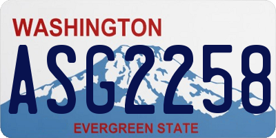 WA license plate ASG2258