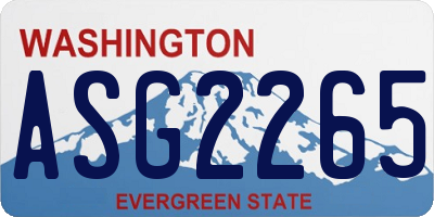 WA license plate ASG2265