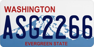 WA license plate ASG2266