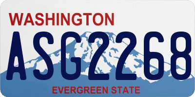 WA license plate ASG2268