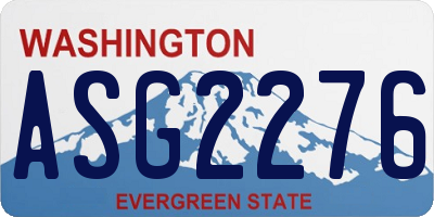WA license plate ASG2276