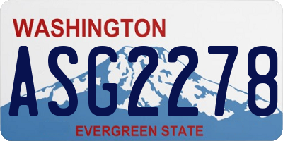 WA license plate ASG2278