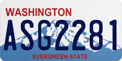WA license plate ASG2281