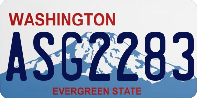 WA license plate ASG2283