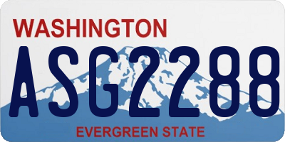 WA license plate ASG2288