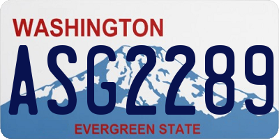 WA license plate ASG2289