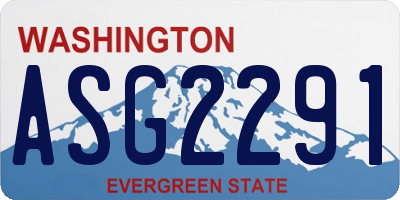 WA license plate ASG2291