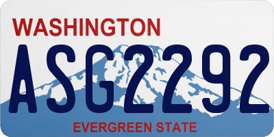 WA license plate ASG2292