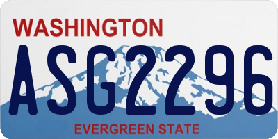 WA license plate ASG2296