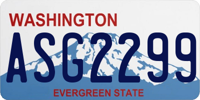 WA license plate ASG2299